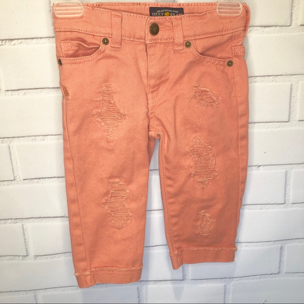 Lucky Brand Toddler Pink Distressed Denim pants